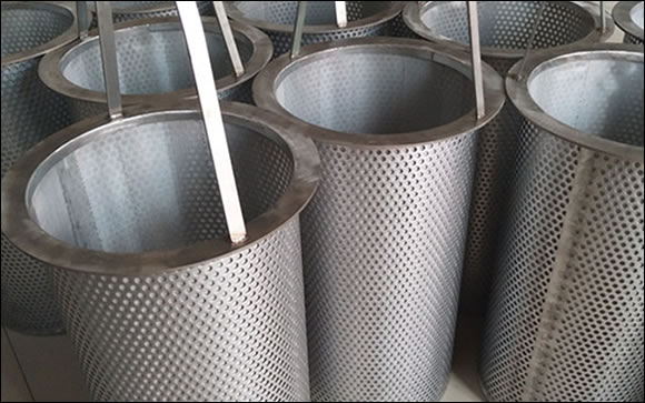 Perforated filter basket lined with woven wire cloth screening